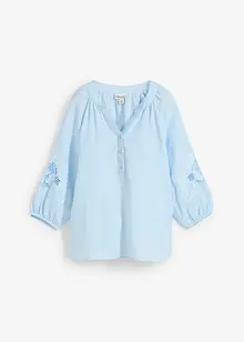 Tunika med hålbroderi i rent linne, bonprix