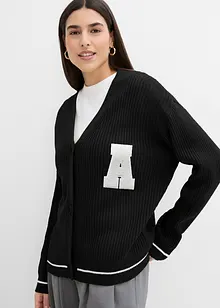 Oversizecardigan med broderi, bonprix