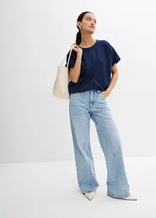 Topp med insvängd och draperad midja, bonprix