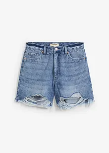 Jeansshorts med stretch och  hög midja, bonprix