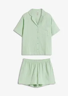 Muslinpyjamas med shorts och knappslå, bonprix