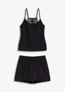 Pyjamas med shorts och spets i ryggen, bonprix