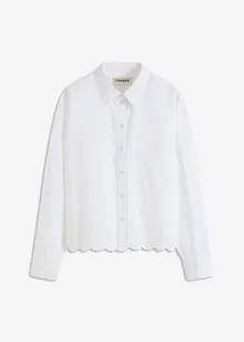 Skjortblus med hålbroderi, bonprix