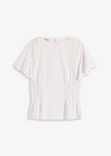 Topp med smock i kräppad jersey, bonprix