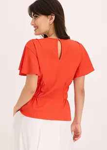 Topp med smock i kräppad jersey, bonprix