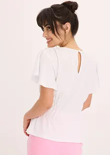 Topp med smock i kräppad jersey, bonprix