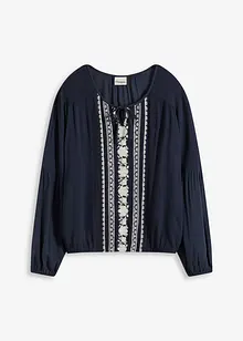 Blus med broderi, bonprix