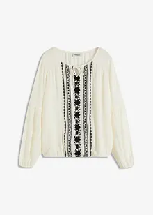 Blus med broderi, bonprix