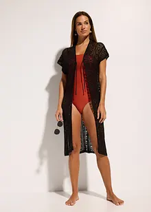 Strandkimono av viskos med virkade effekter, bonprix