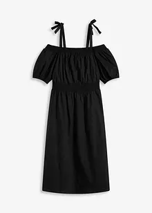 Off shoulder-klänning av ekologisk bomull, bonprix