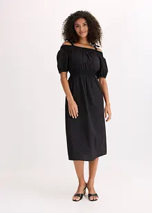 Off shoulder-klänning av ekologisk bomull, bonprix