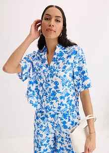 Kortärmad blus i mjuk viskosmix, bonprix