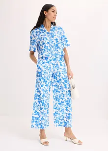 Kortärmad blus i mjuk viskosmix, bonprix