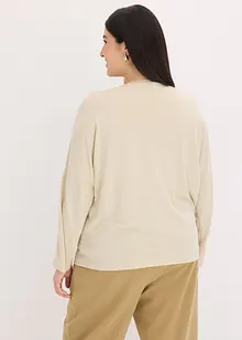 Topp med fladdermusärmar och satininfällning, bonprix