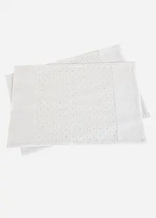 Bordstablett med broderi i ekologisk bomull (2-pack), bonprix