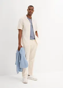 Kortärmad skjorta med linne, bonprix