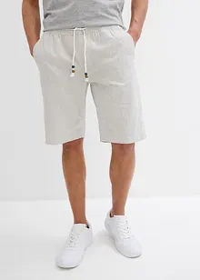 Bermudas med linne, normal passform, bonprix