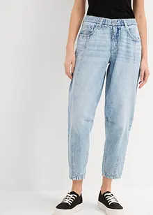 Barrel Jeans Mid Waist med bekväm midja, cropped, bonprix