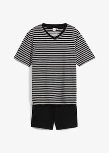 Pyjamas med shorts, V-ringning, bonprix