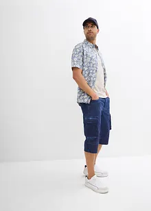 Långa stretchiga cargobermudas med bekvämt snitt, Regular Fit, bonprix