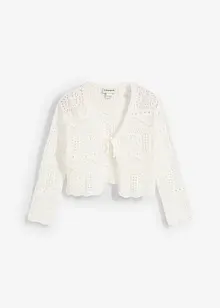 Stickad bolero med broderi och 3/4-ärmar för barn, bonprix