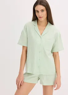 Muslinpyjamas med shorts och knappslå, bonprix