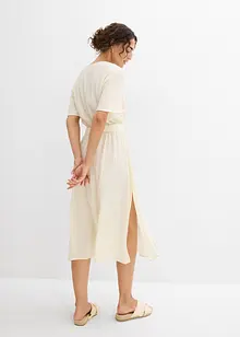 Mellanlång klänning i luftig bäckebölja, bonprix