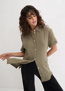 Mamma-/amningsblus i bomullsmuslin med halvlånga ärmar, bonprix