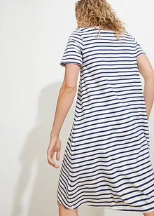 Knälång bomullsklänning i slubgar med fickor fickor, bonprix