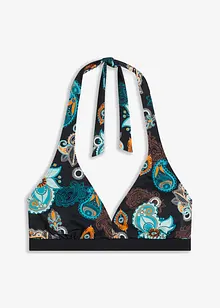 Halterneckbikiniöverdel med djup ringning, bonprix