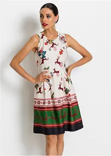 Fodralklänning med julmönster i stadig neopren, bonprix