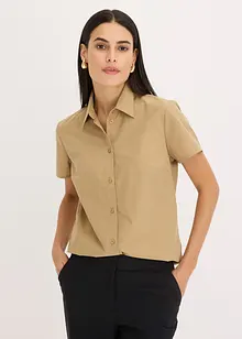Kortärmad poplinblus, bonprix