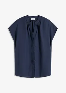 Kortärmad blus med dold knappslå, bonprix