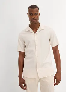 Kortärmad skjorta med linne, bonprix