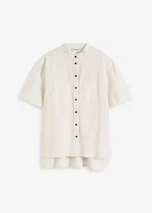 Skjortblus i tunn bomullsmix, bonprix