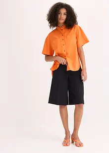 Skjortblus i tunn bomullsmix, bonprix