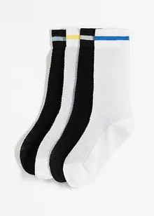 Strumpor i material med struktur och ekologisk bomull (4-pack), bonprix