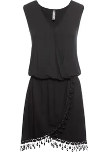 Jerseyklänning med omlottlook i viskos, bonprix