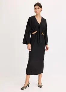 Mellanlång klänning med cut-outs, bonprix