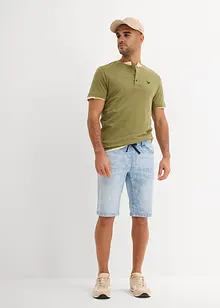 Dra på-bermudas i tunn denim, Slim Fit, bonprix