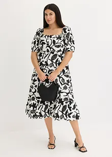 Mellanlång klänning i ekologisk bomull, bonprix