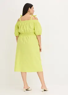 Off shoulder-klänning av ekologisk bomull, bonprix