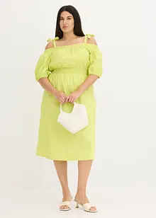 Off shoulder-klänning av ekologisk bomull, bonprix