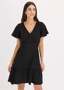 Jerseyklänning med vingärmar i lätt kräppat material, bonprix