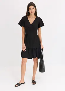 Jerseyklänning med vingärmar i lätt kräppat material, bonprix