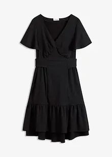 Jerseyklänning med vingärmar i lätt kräppat material, bonprix