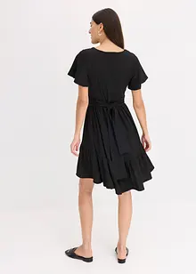 Jerseyklänning med vingärmar i lätt kräppat material, bonprix