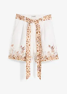 Blommönstrade linneshorts, bonprix