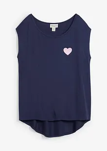 Topp med längre rygg, broderi i böljande viskos, bonprix