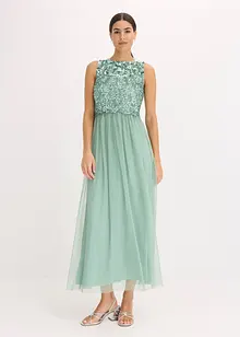 Maxiklänning med paljettbroderi, bonprix